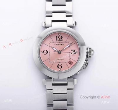 Faux Cartier Pasha de Ladies Watches - Cartier Pasha Automatic Pink Dial 35mm